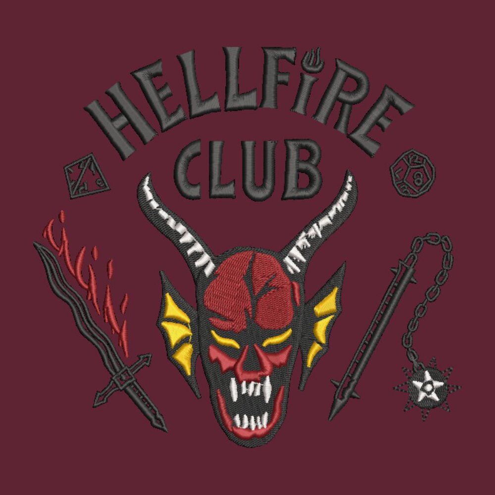 Stranger Things YOUTH Embroidered Sweatshirt Kids Crewneck Hellfire Club